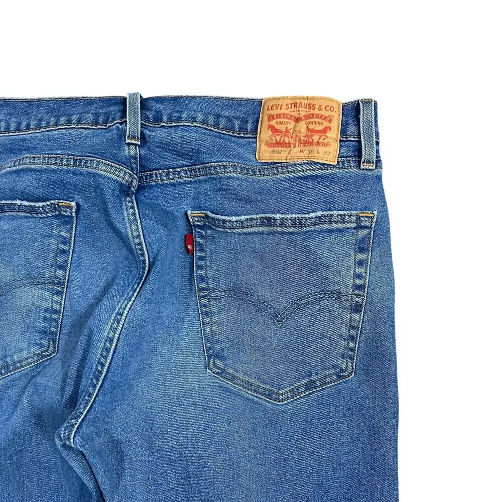 Levi’s 502 Regular Taper Jeans 36x30 Men’s Blue Denim Pants Medium Wash